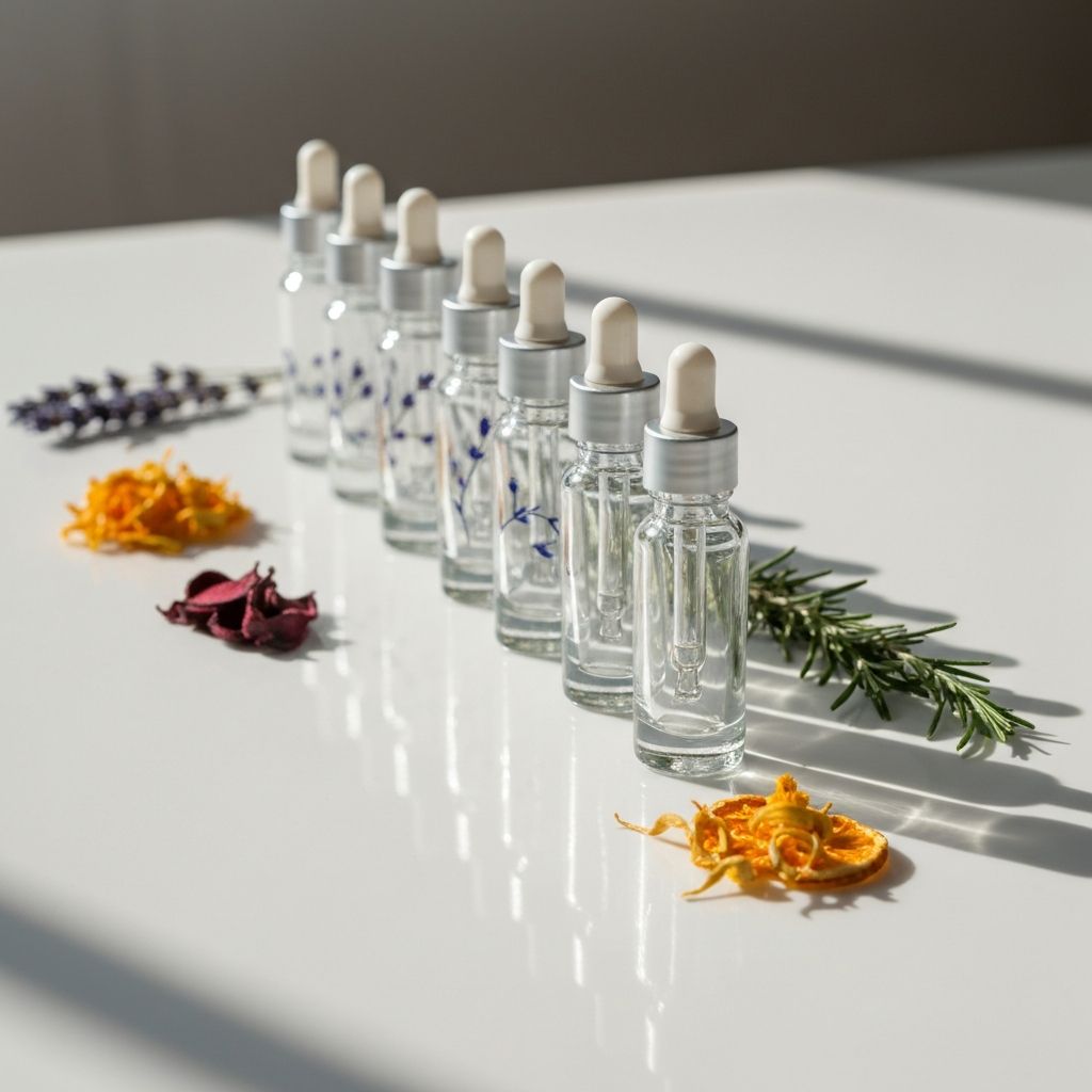 Sérum facial em frasco elegante